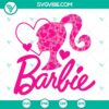 Barbie-themed heart SVG file in pink, representing love with doll and girl elements. Perfect for crafting projects.