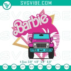 Embroidery Designs, Movies Embroidery Designs, Barbie Jeep Car Embroidery Files 2