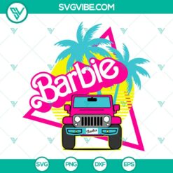 Movies, SVG Files, Barbie Convertible Car SVG Image, Pink Baby Doll Car SVG 3