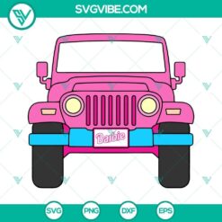 Barbie Jeep SVG File, Barbie SVG File, Barbie Offroad 4&times;4 Car SVG Files PNG DXF