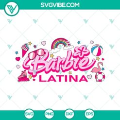Barbie Latina SVG files featuring a cute Latin pink doll design, perfect for craft projects.