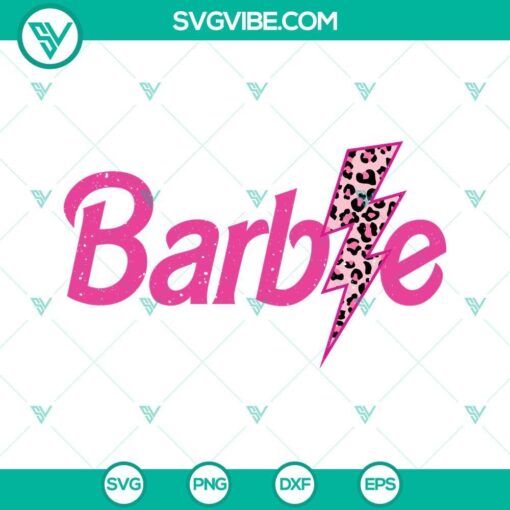 barbie leopard lightning bolt svg barbie svg png dxf eps 6 mockup 1