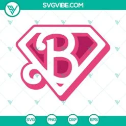 Movies, SVG Files, Barbie Logo Super Man SVG File, Barbie Pink SVG Images PNG 2