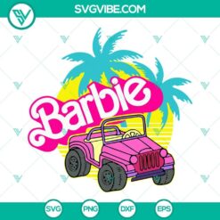 Barbie Offroad 4x4 SVG image download with Barbie Car and Malibu Beach theme, perfect for crafting projects.