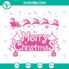 Barbie On Sleigh digital design with Merry Christmas SVG images in PNG, DXF, and EPS cut files for download.