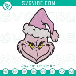 Christmas Embroidery Designs, Embroidery Designs, Barbie Pink Grinch Christmas 3