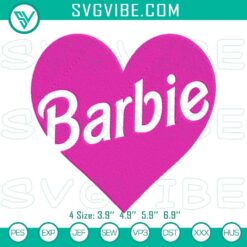 Embroidery Designs, Movies Embroidery Designs, Barbie Pink Heart Machine 4