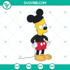 Disney, SVG Files, Bart Mickey Mouse SVG File, Simpson Disney Design SVG Images 2