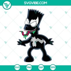 Bart Simpson as Venom SVG design for download, The Simpsons themed Venom SVG file for Silhouette cutting machines.