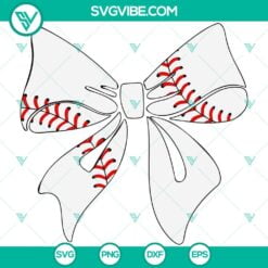 Baseball, SVG Files, Baseball Bow SVG Download, White Bow SVG Images PNG DXF 2