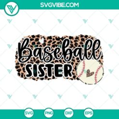 Baseball Sister SVG File, Baseball Sister Leopard SVG Image, Baseball Sister