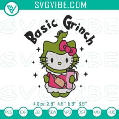 Christmas Embroidery Designs, Embroidery Designs, Basic Grinch Hello Kitty 8