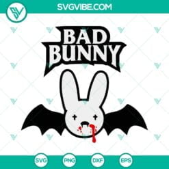 Halloween, Musics, SVG Files, Bat Bad Bunny Halloween SVG Files, Bad Bunny Logo 3