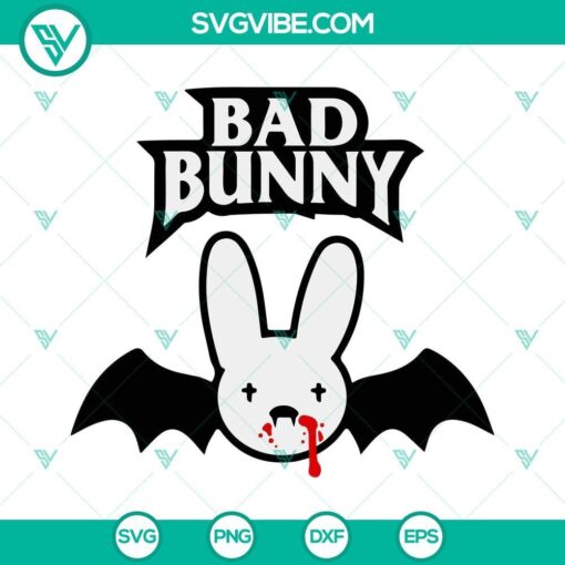 bat bad bunny halloween svg bad bunny logo halloween svg png dxf eps cut files 10 mockup