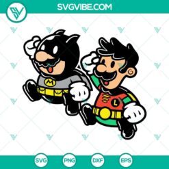 Batman And Robin Super Mario Bros SVG Download, Nitendo DC SVG Files PNG DXF EPS