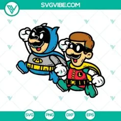 Movies, SVG Files, Batman And Robin Super Mario Brothers SVG Images PNG DXF EPS 2