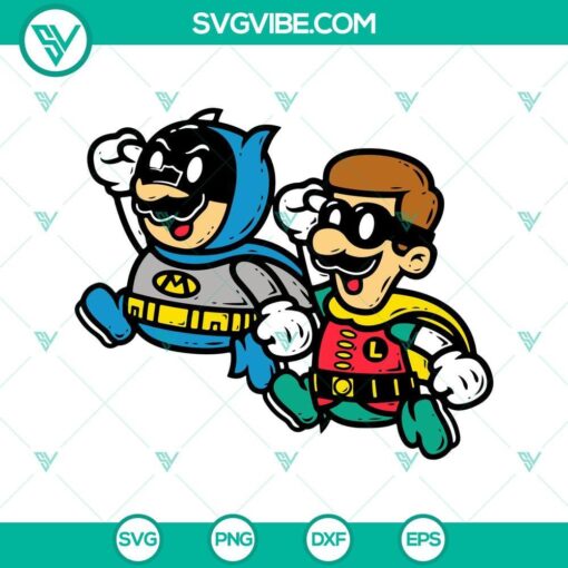 batman and robin super mario brothers svg png dxf eps 1 mockup