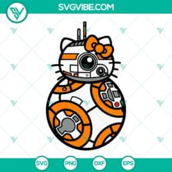 Movies, SVG Files, BB 8 Hello Kitty SVG File, BB8 Robot SVG Images, Hello Kitty 9