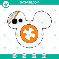 Disney, SVG Files, BB 8 Mickey Mouse Head SVG Download, Disney Star Wars SVG 2