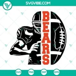 Football, School, Sports, SVG Files, Bears SVG Files, Football Bear Things SVG 3