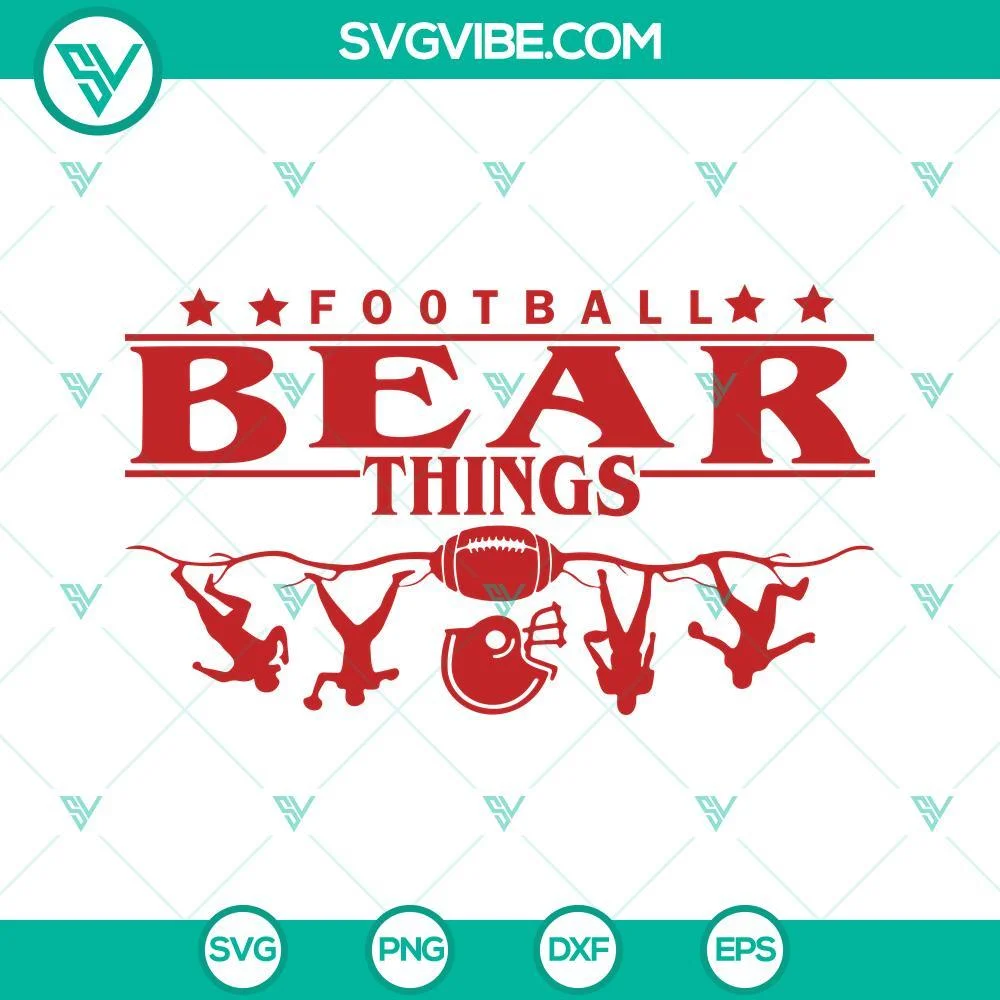 Football, School, Sports, SVG Files, Bears SVG Files, Football Bear Things SVG 1