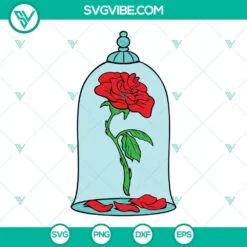 Disney, SVG Files, Beauty And The Beast Rose SVG Files, Belle Rose Layered SVG 2