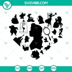 Disney, SVG Files, Her Beast His Beauty SVG Image PNG DXF EPS Cutting Files 4