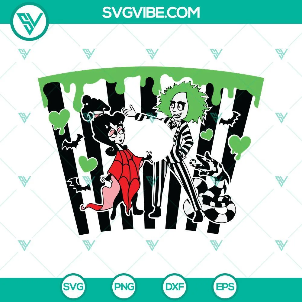 Starbucks Cup Wrap, SVG Files, Beetlejuice Lydia Deetz Full Wrap For Starbucks 1