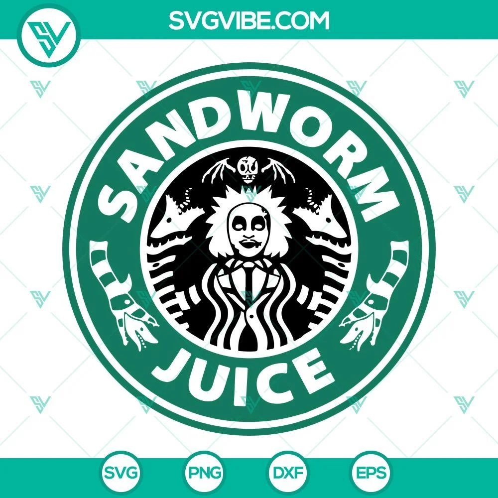 Halloween, Starbucks Cup Wrap, SVG Files, Beetlejuice Starbucks Coffee Logo SVG 1