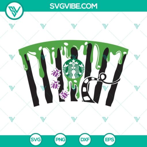 beetlejuice starbucks cup svg full wrap horror movie halloween starbucks cup svg 3 mockup