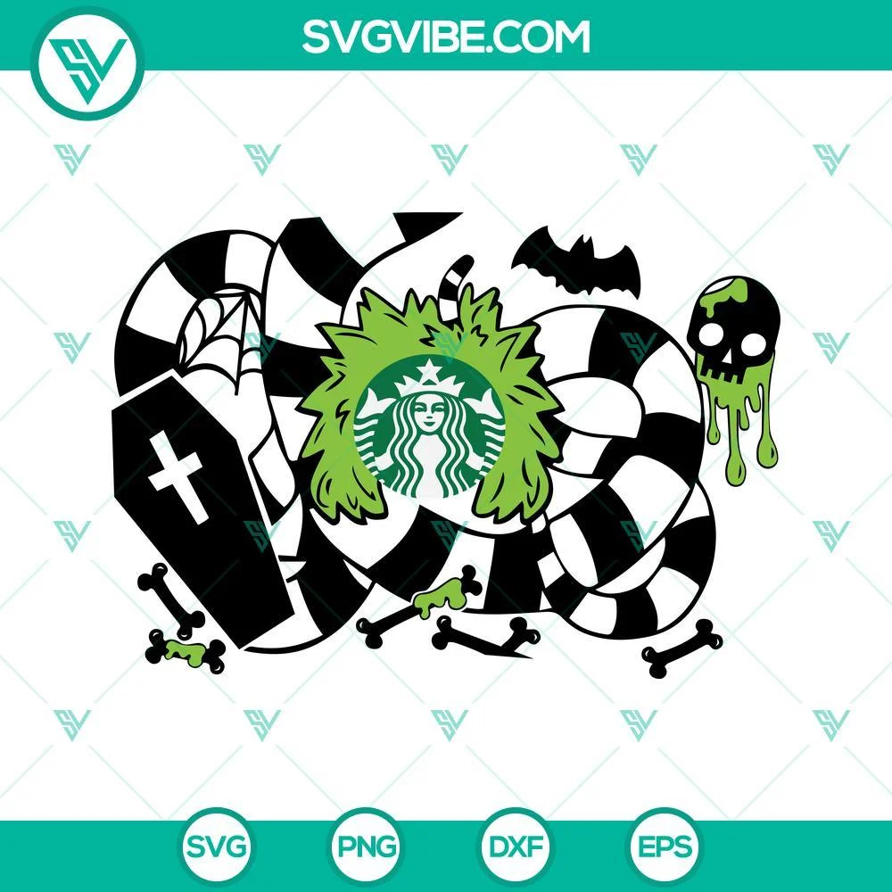 Halloween, Starbucks Cup Wrap, SVG Files, Beetlejuice Starbucks Cup SVG File, 1