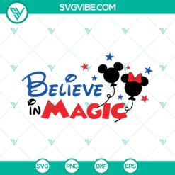 4th Of July, Disney, SVG Files, Believe In Magic SVG Files, Mickey Minnie Head 5