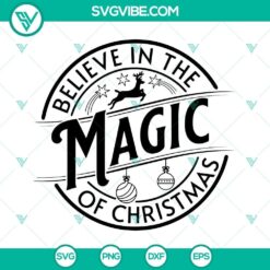 Christmas-themed SVG cut files with a magical design. Download in PNG, DXF, and EPS formats. Perfect for holiday crafting projects.