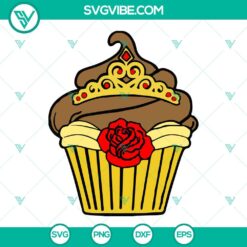 Birthday, Disney, SVG Files, Belle Beauty And The Beast Cupcake SVG Download, 4