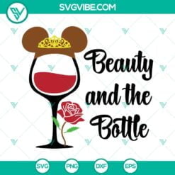 Disney, Food And Drink, SVG Files, Belle Princess Wine Glass SVG Images, Beauty 12