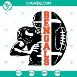 Football, Sports, SVG Files, Bengals Football Half Player SVG Images, Bengals 24