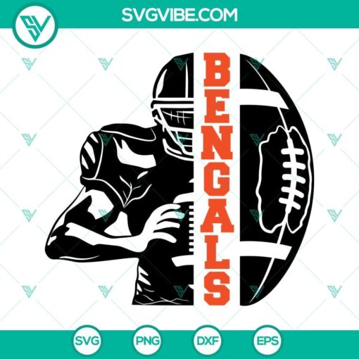 bengals football half player svg bengals team svg half football half player svg football season svg 3 mockup