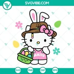 Musics, St Patrick's Day, SVG Files, Benito Hello Kitty Easter Bunny SVG 2