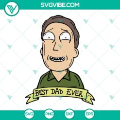 Cartoons, Fathers Day, SVG Files, Best Dad Ever Jerry Smith SVG Image, Rick And 2