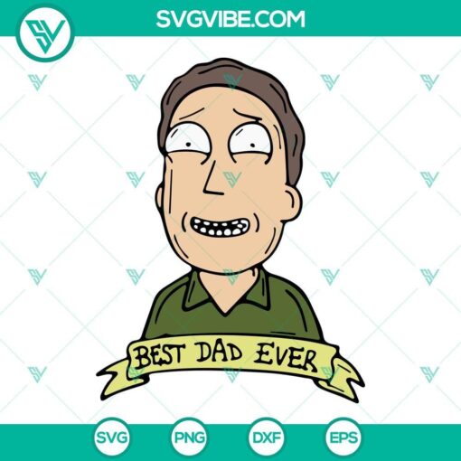 best dad ever jerry smith svg rick and morty dad svg funny cartoon fathers day svg png dxf eps 3 mockup