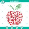 Set of Best Teacher SVG images with apples, perfect for teacher's gifts and crafts.