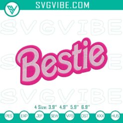 Embroidery Designs, Movies Embroidery Designs, Bestie Barbie Logo Embroidery 17