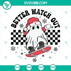 Christmas, SVG Files, Christmas Ghost Santa Hat SVG File, Spooky Christmas SVG 3