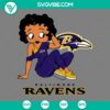 Betty Boop Baltimore Ravens football SVG file with PNG, DXF, EPS files. Unique design featuring Betty Boop in Ravens gear.