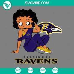 Betty Boop Baltimore Ravens Football SVG File PNG DXF EPS Files