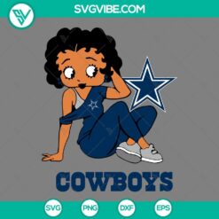 Football, Sports, SVG Files, Betty Boop Dallas Cowboys Football SVG Image PNG 2