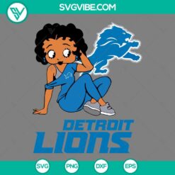 Football, Sports, SVG Files, Betty Boop Detroit Lions Football SVG Image PNG 20