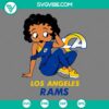 Betty Boop Los Angeles Rams football logo SVG design for fans. Craft files in PNG, DXF, and EPS formats for projects.