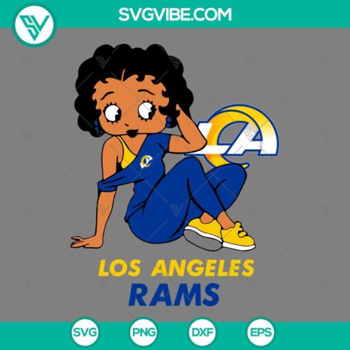 betty boop los angeles rams football svg png dxf eps files mockup