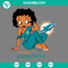 Betty Boop Miami Dolphins themed football SVG, PNG, DXF, EPS files for crafting and decorating gear, featuring team colors and logo.
